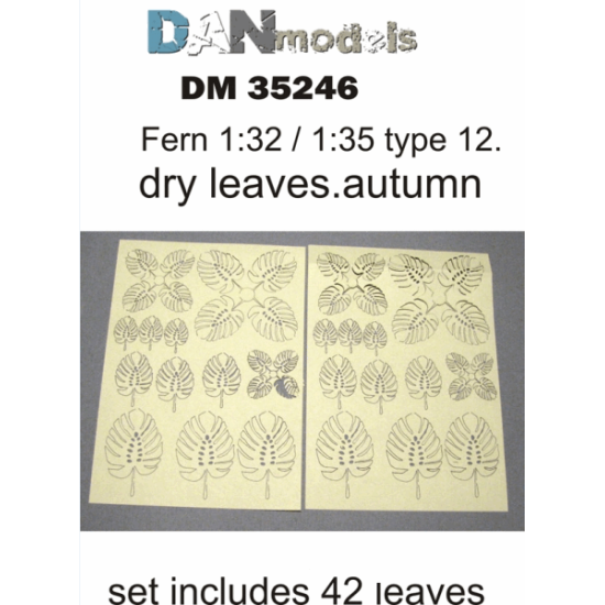 MATERIAL FOR DIORAMAS. FERN LEAVES, YELLOW TYPE 11 (DRY LEAVES. AUTUMN) 1/35 DAN MODELS 35246