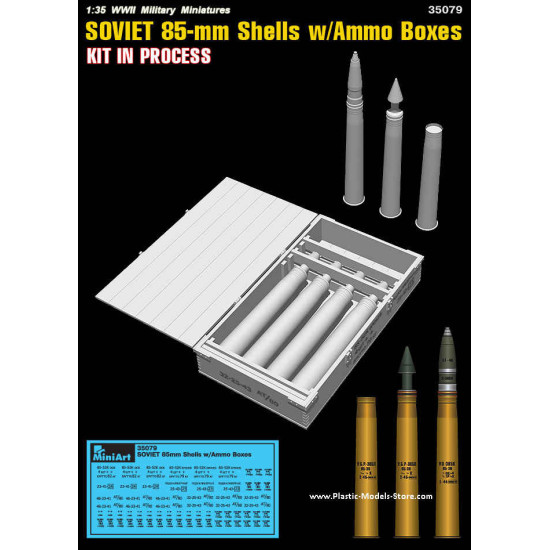 SOVIET 85-mm SHELLS /wAMMO BOXES 1/35 Miniart 35079