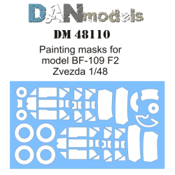 PAINTING MASKS FOR MODEL PLANE BF-109 F2 (ZVEZDA) 1/48 DAN MODELS 48110