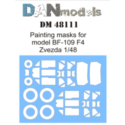 PAINTING MASKS FOR MODEL PLANE BF-109 F4 (ZVEZDA) 1/48 DAN MODELS 48111