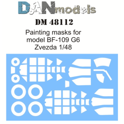 PAINTING MASKS FOR MODEL PLANE BF-109 G6 (ZVEZDA) 1/48 DAN MODELS 48112