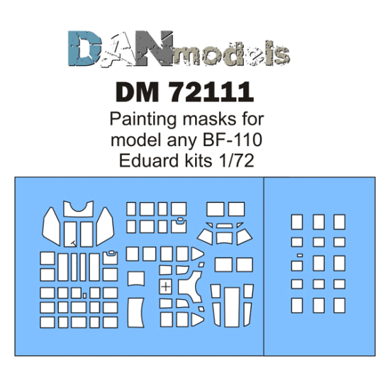 PAINTING MASKS FOR MODEL BF-110 (EDUARD KIT) 1/72 DAN MODELS 72111