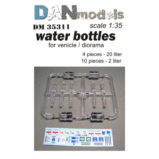 BIG AND SMALL WATER BOTTLES FOR VEHICLE/DIORAMA 1/35 DAN MODELS 35311