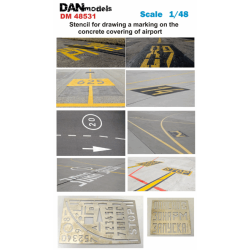 STENCIL FOR DRAWING A MARKING ON THE CONCRETE COVERING OF AIRPORT 1/48 DAN MODELS 48531