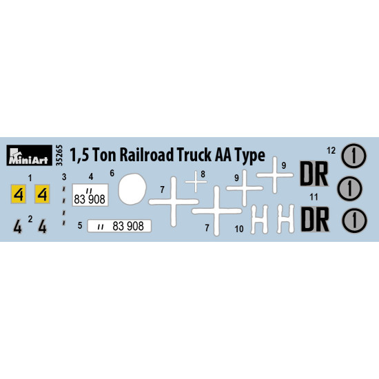 1,5 TON RAILROAD TRUCK AA TYPE - PLASTIC MODEL KIT SCALE 1/35 MINIART 35265