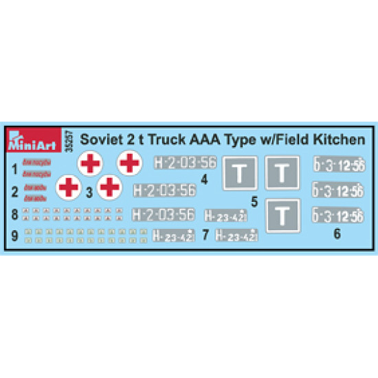 SOVIET 2T TRUCK AAA TYPE W/FIELD KITCHEN - PLASTIC MODEL KIT SCALE 1/35 MINIART 35257