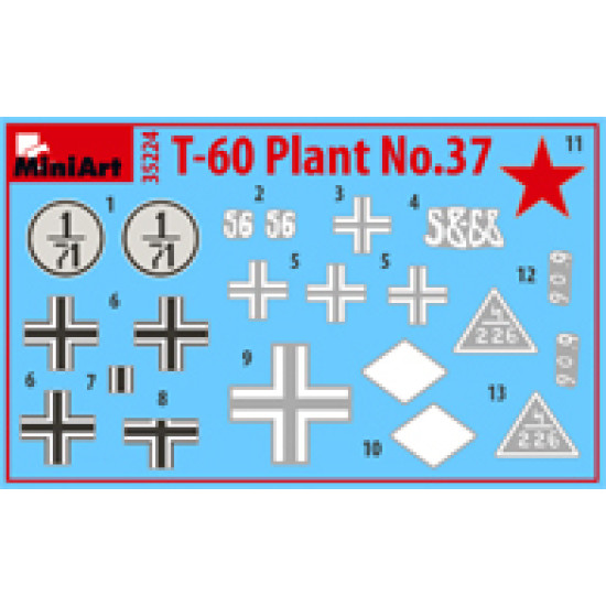 T-60 PLANT No.37 EARLY SERIES INTERIOR KIT - PLASTIC MODEL SCALE 1/35 MINIART 35224