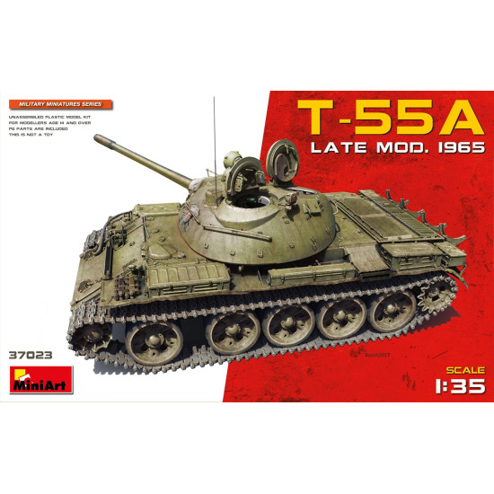 T-55A LATE MOD 1965 YEAR - PLASTIC MODEL KIT SCALE 1/35 MINIART 37023