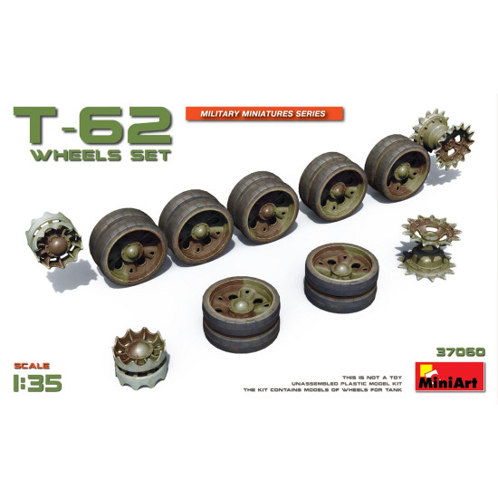 WHEELS SET FOR SOVIET TANK T-62 - PLASTIC MODEL KIT SCALE 1/35 MINIART 37060