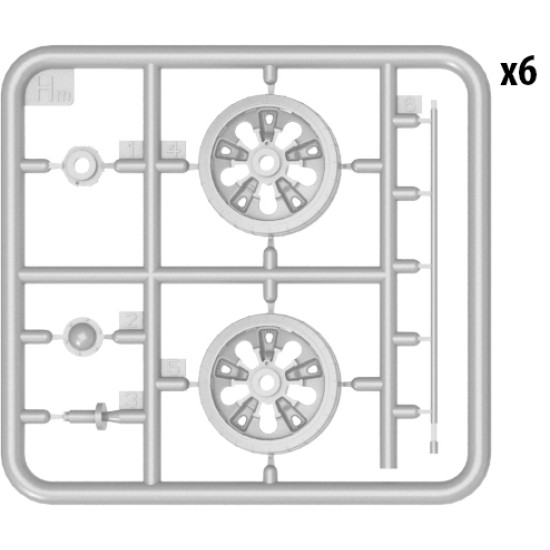 WHEELS SET FOR SOVIET TANK T-62 - PLASTIC MODEL KIT SCALE 1/35 MINIART 37060