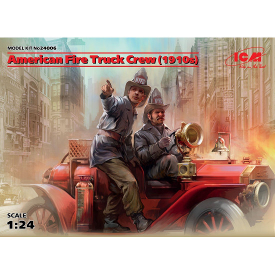 American Fire Truck Crew 1910s 2 figures 1/24 SCALE ICM 24006