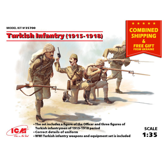 Hat 1/72 Scale WWI Turkish Infantry 8070 Model Kit Contains 1 Sprue 