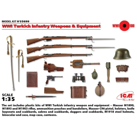 Us Stock Plastic Model Building Wwi Turkich Infantry Weapons And Equipment 1/35 Icm 35699 Us Stock Plastic Model Building Wwi Turkich Infantry Weapons And Equipment 1/35 Icm 35699