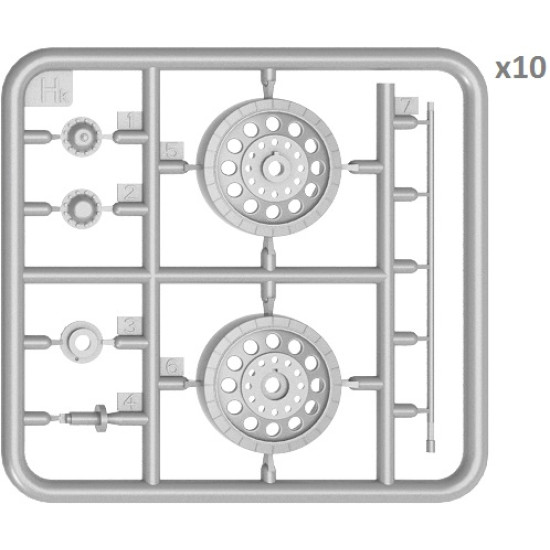 T-54 WHEELS SET. EARLY TYPE - PLASTIC MODEL KIT SCALE 1/35 MINIART 37054