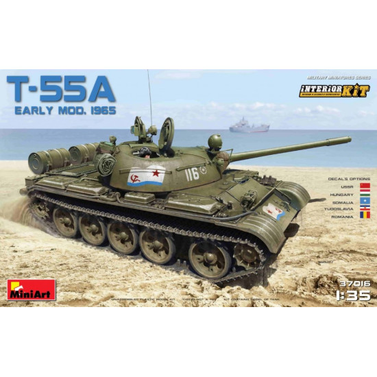 T-55A EARLY Mod. 1965. INTERIOR KIT - PLASTIC MODEL KIT SCALE 1/35 MINIART 37016 T-55A EARLY Mod. 1965. INTERIOR KIT - PLASTIC MODEL KIT SCALE 1/35 MINIART 37016