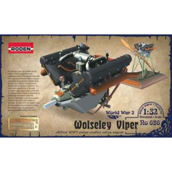 Wolseley Viper Plane Engine with base and PE set WWI 1/32 Roden 626
