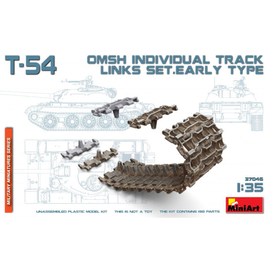 T-54 OMSH INDIVIDUAL TRACK LINKS SET. EARLY TYPE - PLASTIC MODEL KIT SCALE 1/35 MINIART 37048