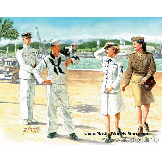 Women at War US Navy WAVES 4 fig 1/35 Master Box 3556