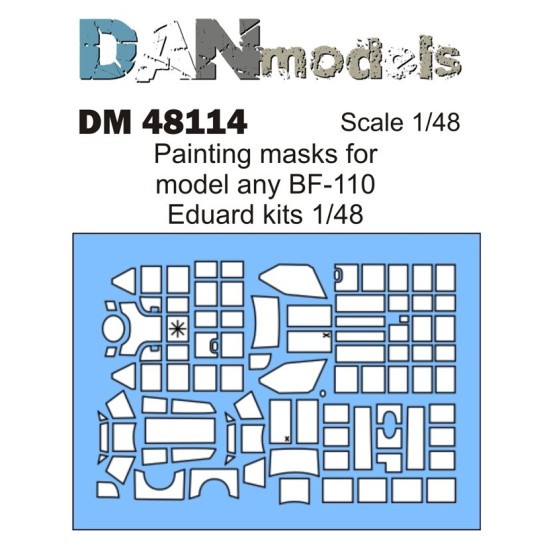 PAINTING MASKS FOR MODEL ANY BF-110 EDUARD KITS 1/48 DAN MODELS 48114