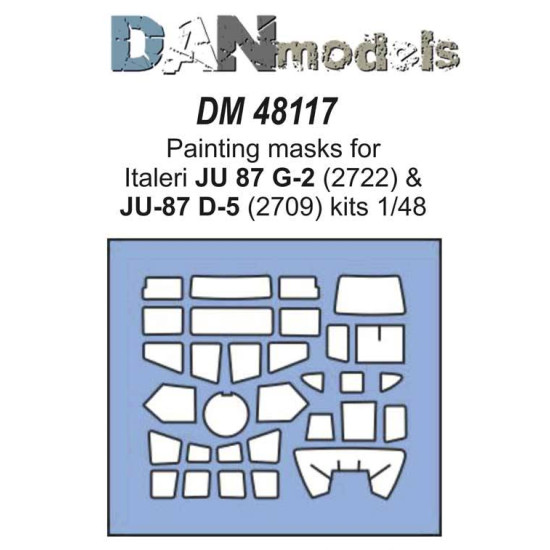 PAINTING MASKS FOR ITALERI JU-87 G-2 (2722) AND JU-87 D-5 (2709) 1/48 DAN MODELS 48117