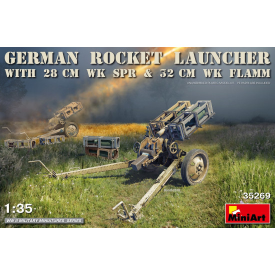 MINIART 35269 1/35 WW II GERMAN ROCKET LAUNCHER WITH 28CM WK SPR 32CM WK FLAMM