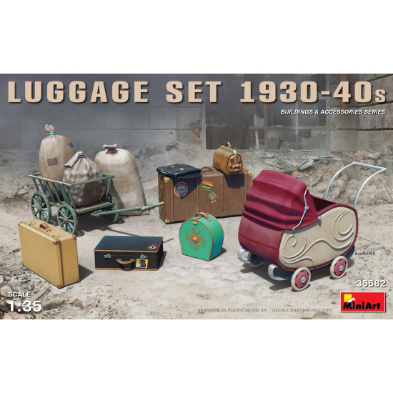 LUGGAGE SET 1930-1940s MINIART 35582 1/32 SCALE MODEL KIT ACCESSORIES
