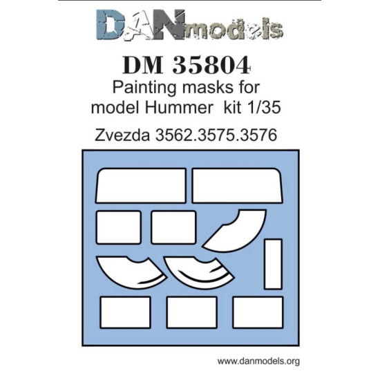 DAN MODELS 35804 PAINTING MASKS FOR MODEL HUMMER KIT 1/35 ZVEZDA