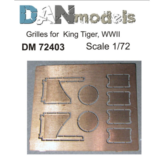 DAN MODELS 72403 GRILLES 1/72 FOR KING TIGER, WWII