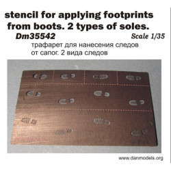 DAN MODELS 35542 STENCIL FOR APPLYING FOOTPRINTS FROM BOOTS 2 TYPES OF SOLES