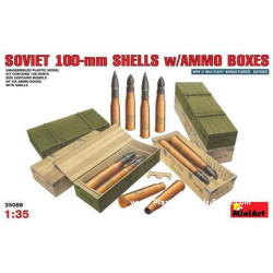 SOVIET 100-mm SHELLS w/AMMO BOXES 1/35 Miniart 35088