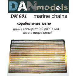 DAN MODELS 001 SHIP CHAIN, 6 TYPES OF SHIP CHAINS ARE SIX KINDS OF CHAINS. RING LENGTH FROM 0,9 MM TO 1,1 M