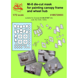 DAN MODELS MS720003 MI-8 DIE-CUT MASK FOR PAINTING CANOPY FRAME AND WHEEL HUP