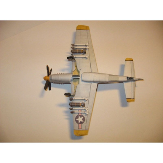 PAPER MODEL KIT MILITARY AVIATION FIGHTER AIRCRAFT P-51H 1/33 OREL 23