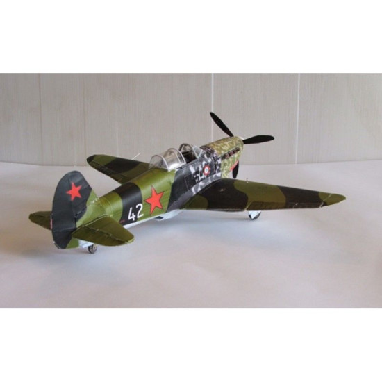 PAPER MODEL KIT MILITARY AVIATION FIGHTER AIRCRAFT YAK-1B WWII 1/33 OREL 28