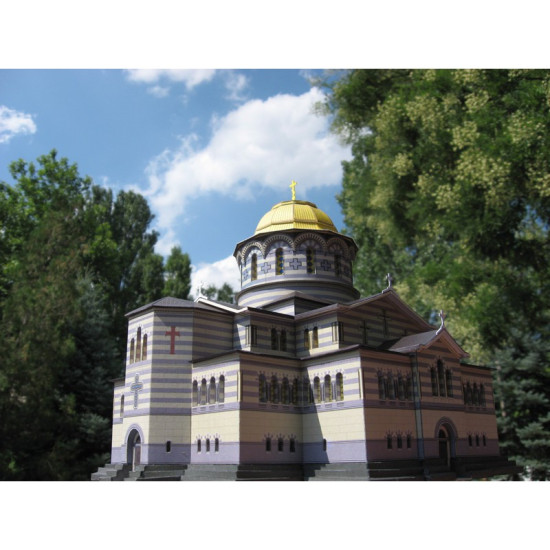 PAPER MODEL KIT ARCHITECTURE TEMPLE OF ST. VLADIMIR'S CATHEDRAL 1/150 OREL 106