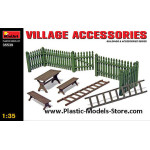 VILLAGE ACCESSORIES fence, ladders, table, bench for diorama 1/35 Miniart 35539