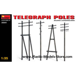 TELEGRAPH POLES 4 types for diorama 1/35 Miniart 35541