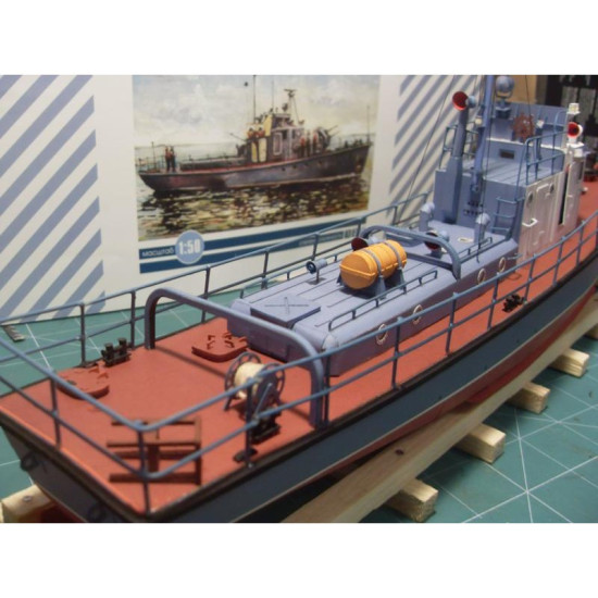 PAPER MODEL KIT CIVIL/MILITARY FLEET BOAT PROJECT 376 YAROSLAVETS 1/50 OREL 136