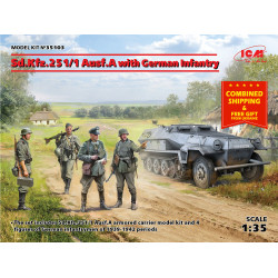 ICM 35103 SD.KFZ.251/1 AUSF.A WITH GERMAN INFANTRY 1/35 scale PLASTIC MODEL KIT