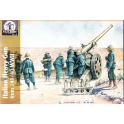 ITALIAN HEAVY GUN w/Crew 9 fig WWII 1/72 Waterloo 1815 AP024