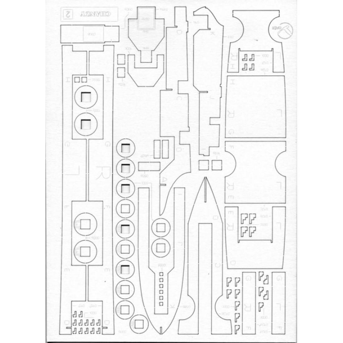 LASER CUTTING FOR MILITARY FLEET ARMORED CRUISER CLASS 1 CHANZY 1/200 ...