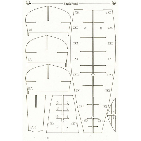 LASER CUTTING FOR MILITARY FLEET PIRATE VESSEL SHIP BLACK PEARL 1/100 OREL 179/2