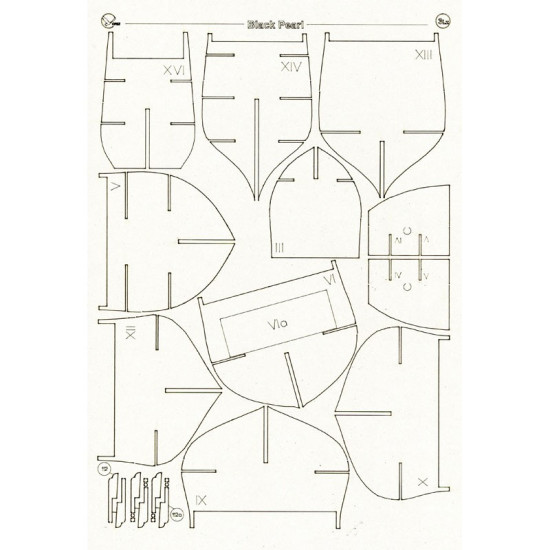 LASER CUTTING FOR MILITARY FLEET PIRATE VESSEL SHIP BLACK PEARL 1/100 OREL 179/2