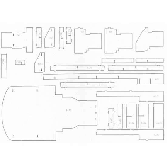 LASER CUTTING FOR MILITARY FLEET WARSHIPS FRIGATE FOG 1955 1/200 OREL 185/2