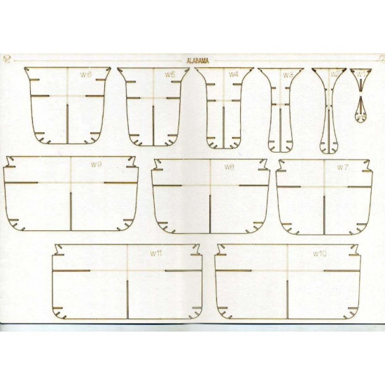 LASER CUTTING TO MILITARY FLEET BATTLESHIP BB-60 ALABAMA 1942 1/200 OREL 221/2