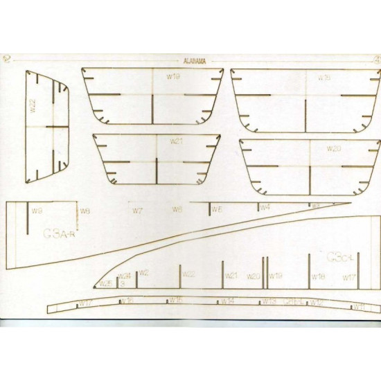 LASER CUTTING TO MILITARY FLEET BATTLESHIP BB-60 ALABAMA 1942 1/200 OREL 221/2