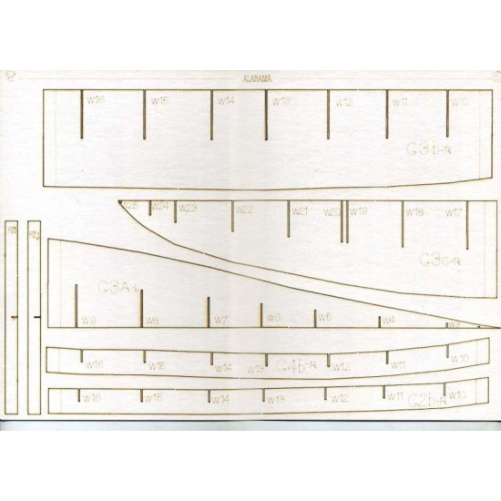 LASER CUTTING TO MILITARY FLEET BATTLESHIP BB-60 ALABAMA 1942 1/200 OREL 221/2