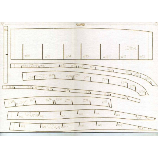 LASER CUTTING TO MILITARY FLEET BATTLESHIP BB-60 ALABAMA 1942 1/200 OREL 221/2