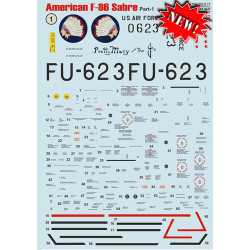 DECAL 1/32 FOR AMERICAN F-86 SABRE PART-1 PRINT SCALE 32-017