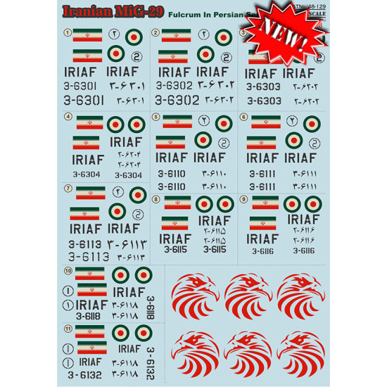 DECAL 1/48 FOR MIG-29 PRINT SCALE 48-129